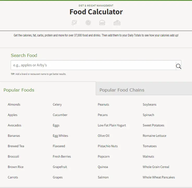 food nutrition calculator nourish by webmd