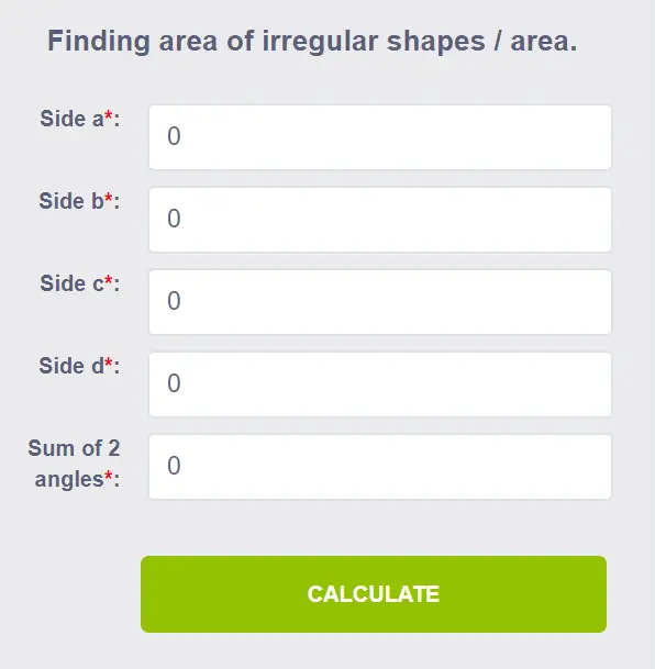 irregular shape area calculator square footage