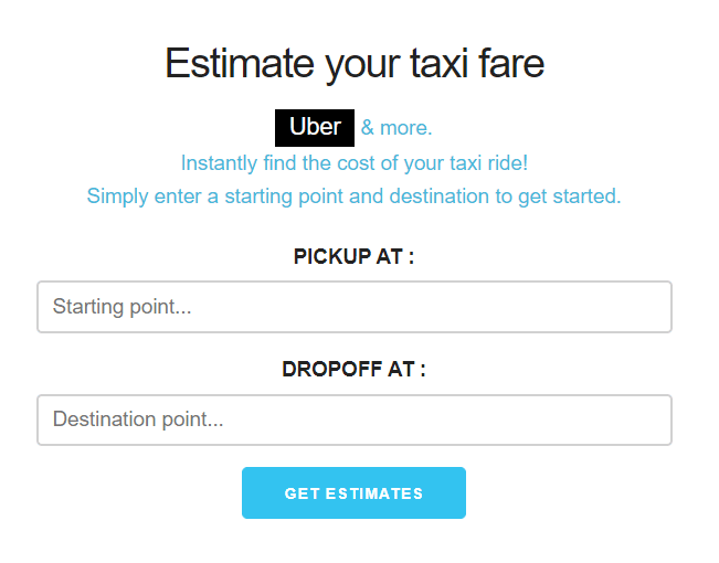 uber rate calculator taxi how much