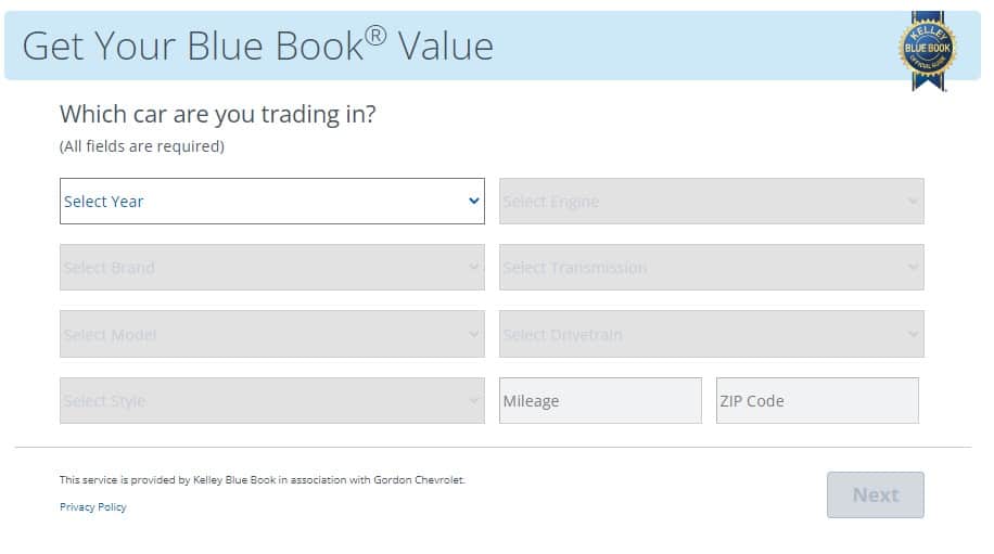 car trade calculator gordon