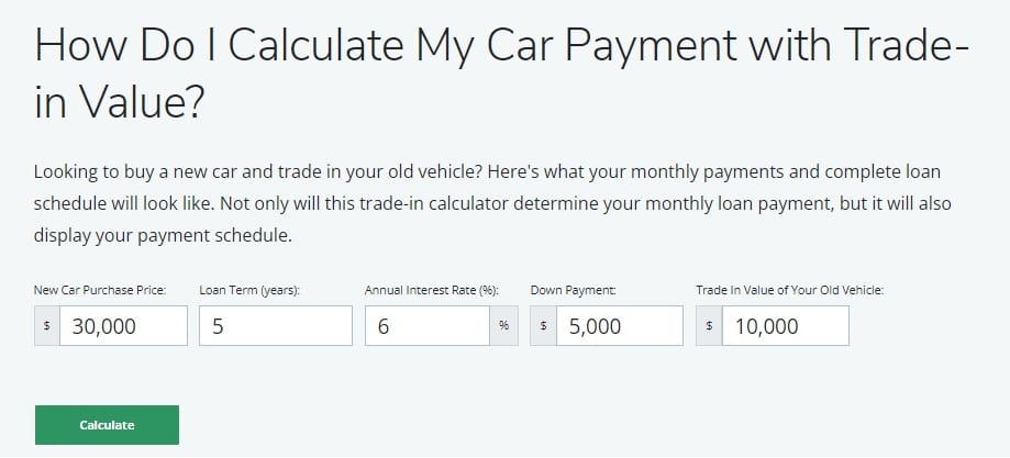 car trade calculator investing answer