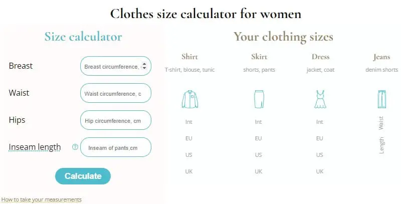 dress size calculator dress magazine