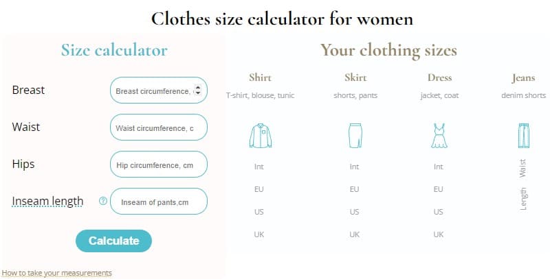 3 Best Dress Size Calculator To Know About - JSCalc Blog