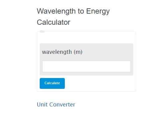 wavelength to energy calculator academy